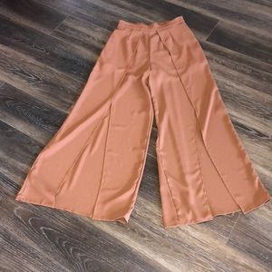 Rust colored Palazzo Slit Pants